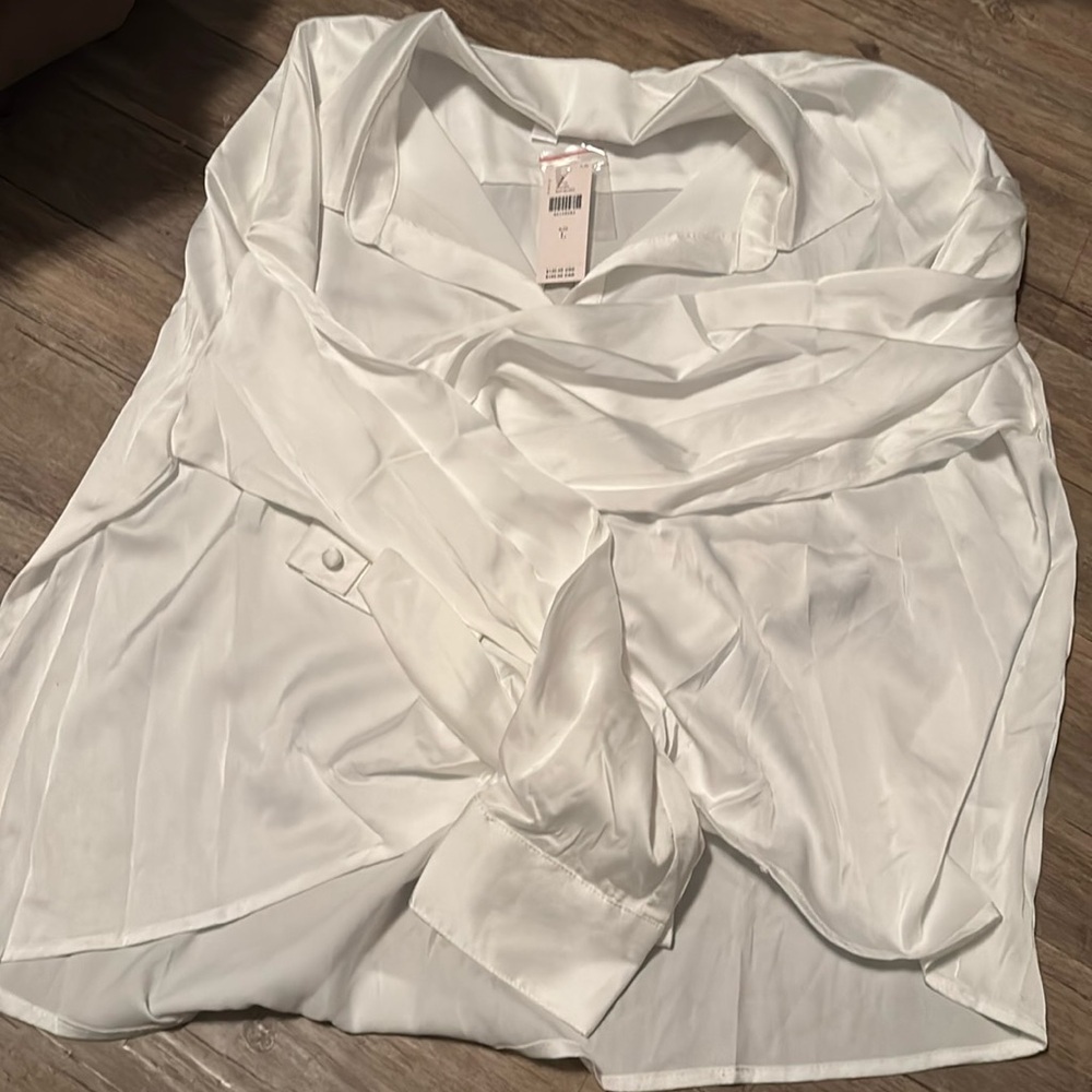 Brand new white silk shirt